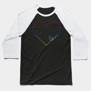 Rainbow Love Heart Pride Design Baseball T-Shirt